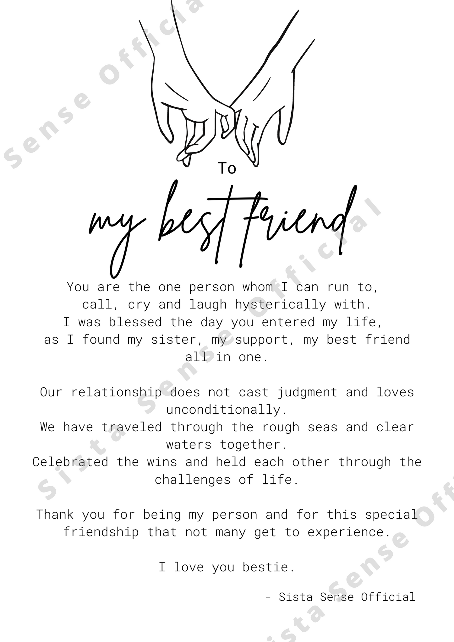 Best Friend Letter Print