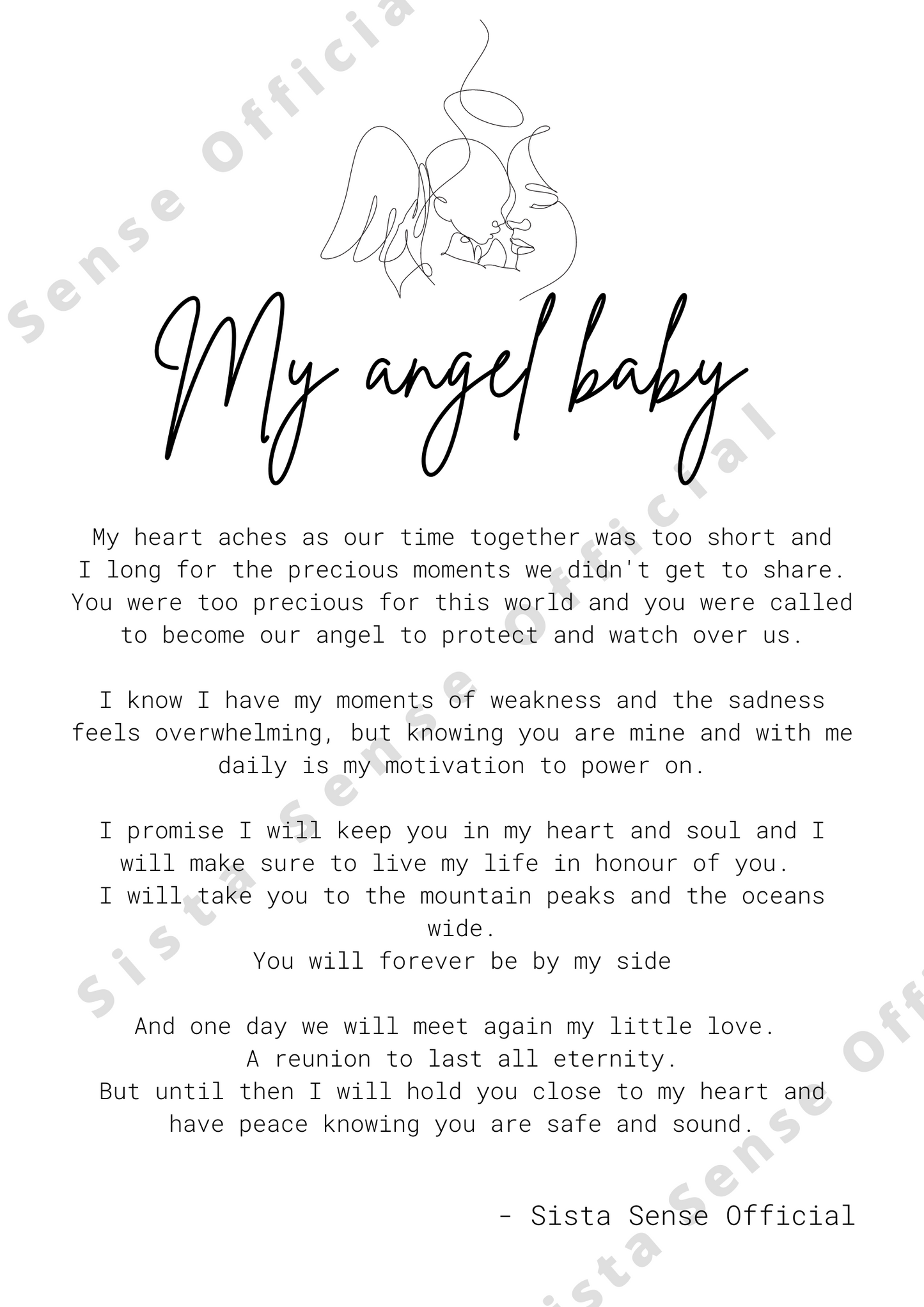 My Angel Baby Letter Print