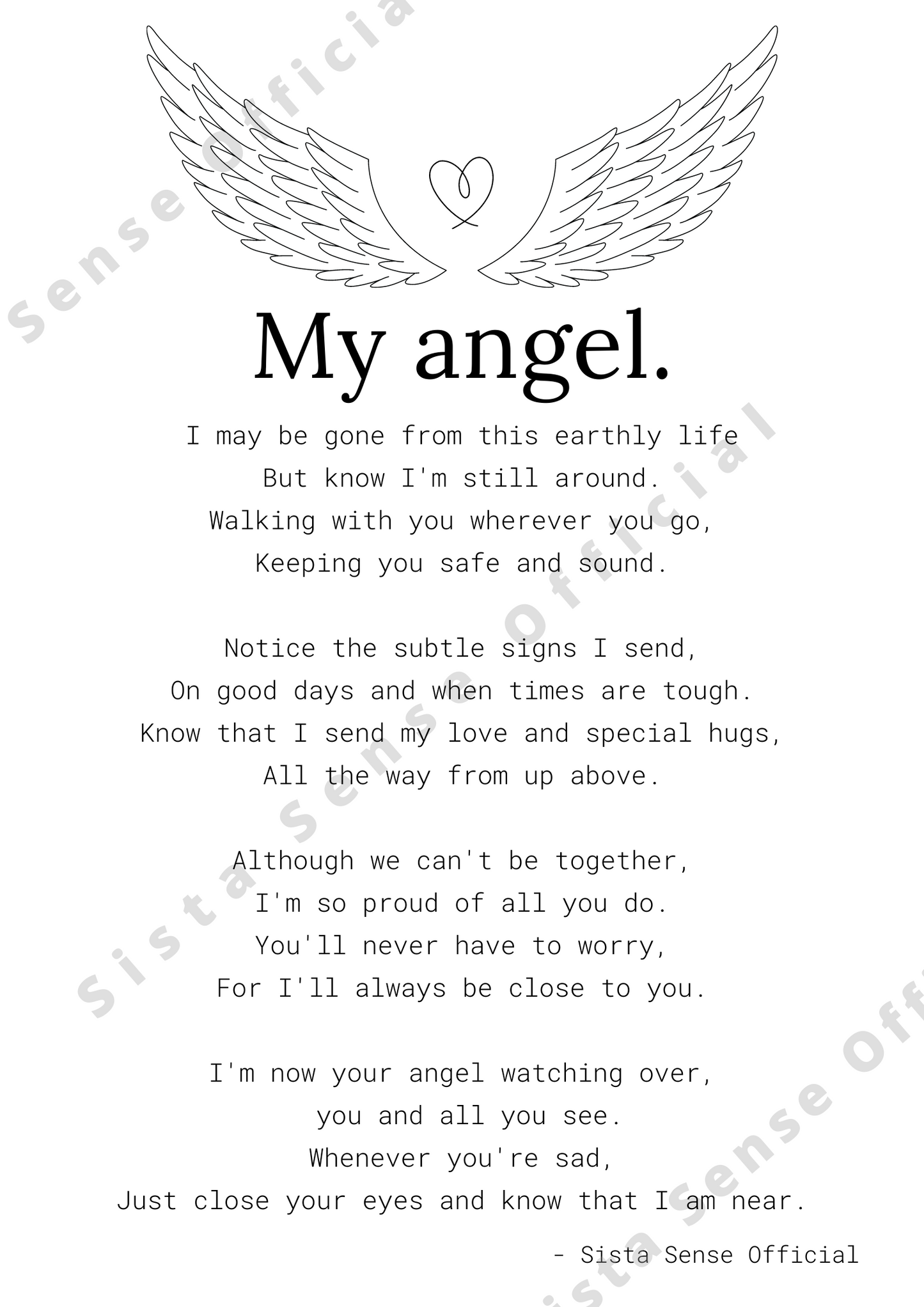 My Angel Letter Print